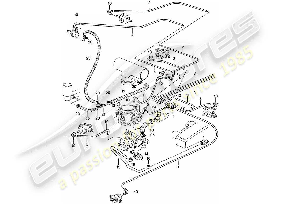 porsche 928 (1983) lh-jetronic - 2 - d - mj 1985>> part diagram