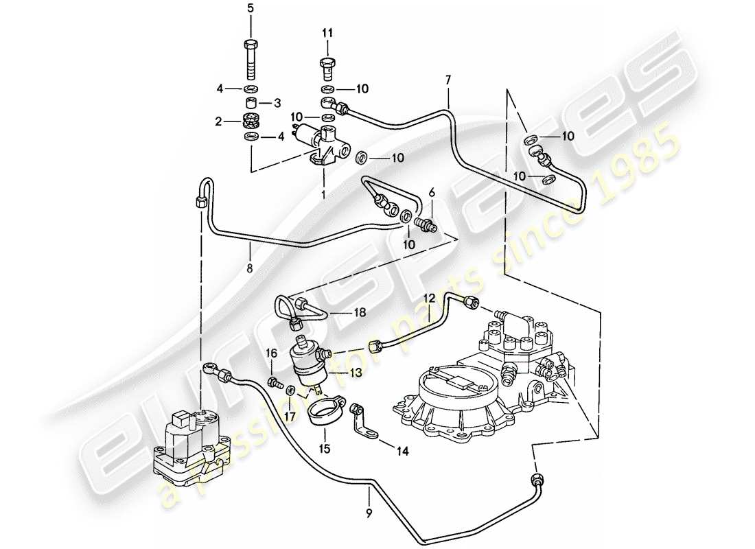 porsche 928 (1986) control pressure - lowering - d - mj 1983>> - mj 1983 part diagram