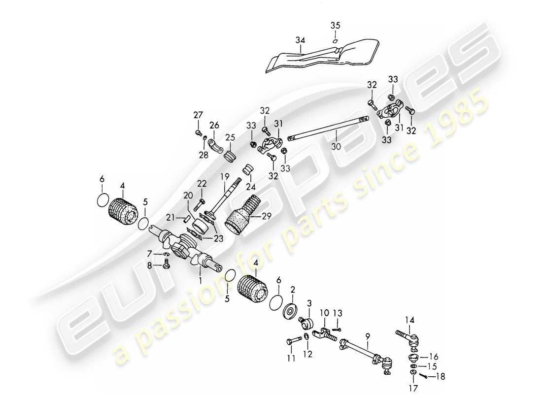 porsche 911/912 (1969) steering gear - steering linkage - d - mj 1969>> - mj 1969 part diagram