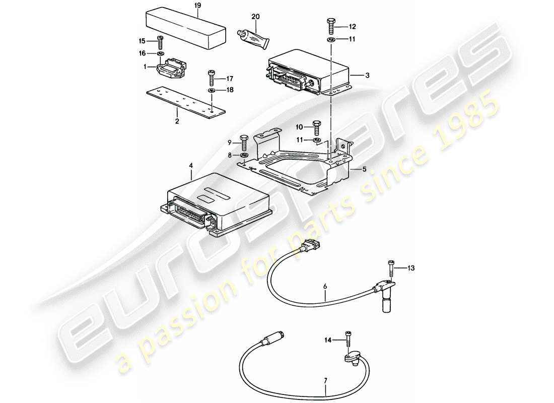 porsche 928 (1983) engine electrics - lh-jetronic part diagram