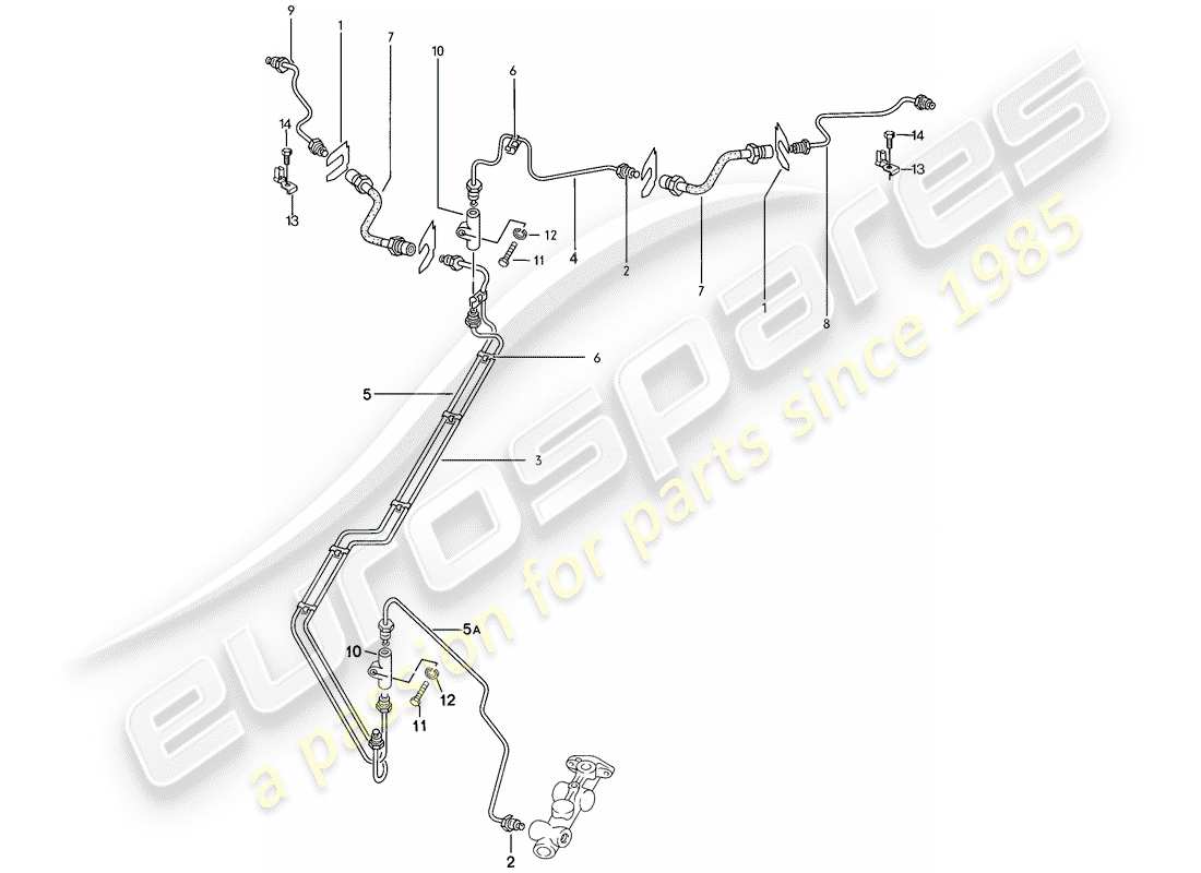 porsche 924 (1979) brake lines part diagram