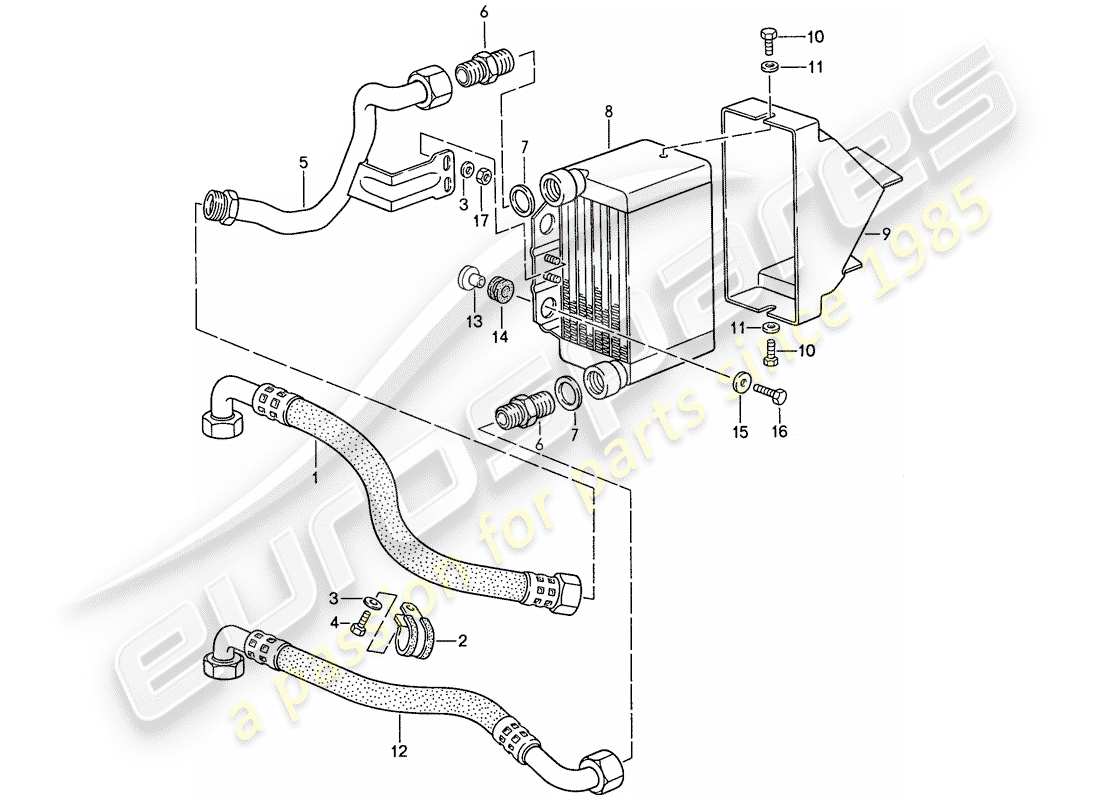 porsche 944 (1991) oil cooling part diagram