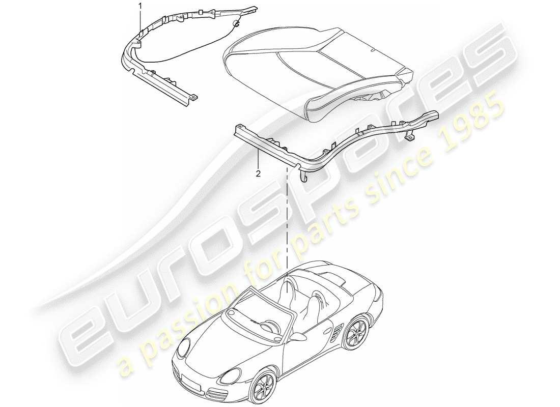 porsche boxster 987 (2011) cushion carrier part diagram