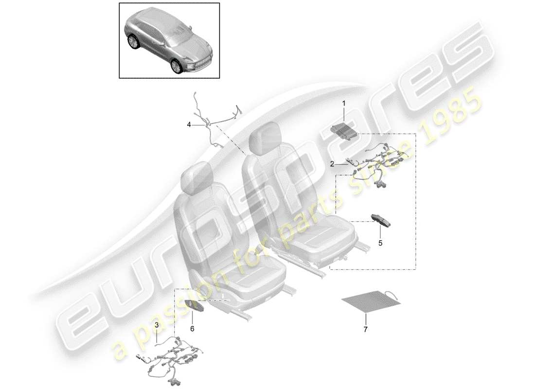 porsche macan (2019) electrics part diagram