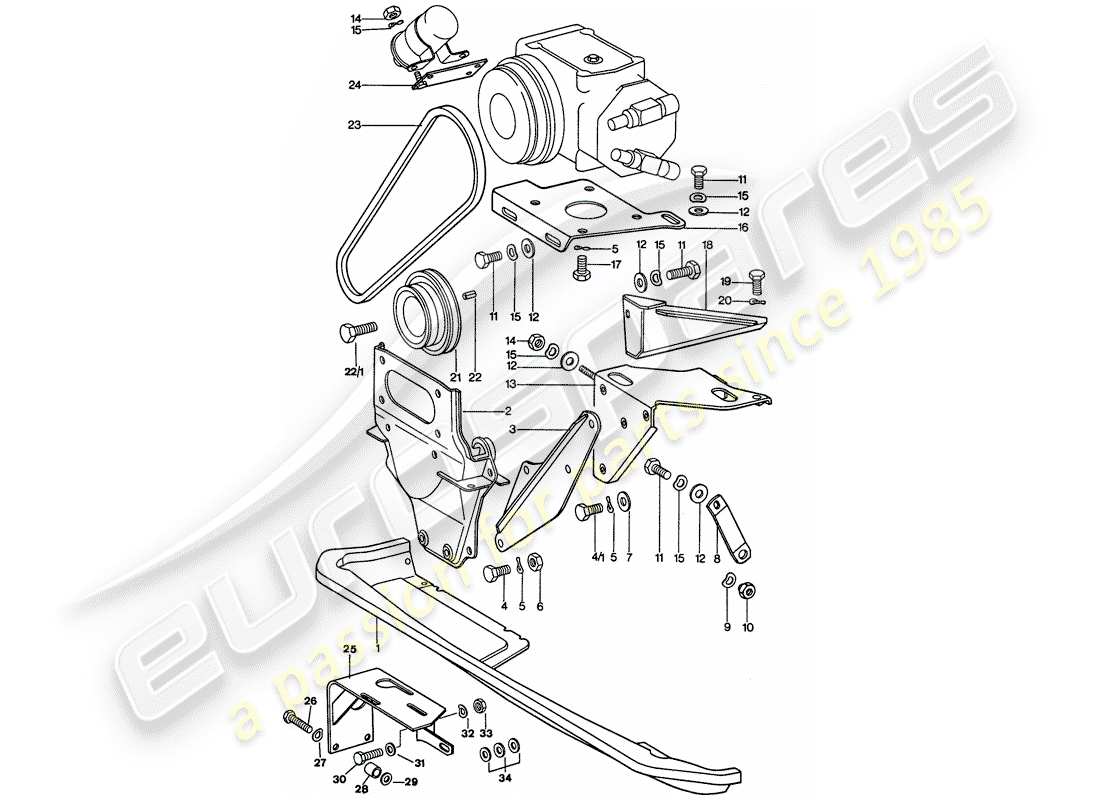 porsche 911 (1974) air conditioner part diagram