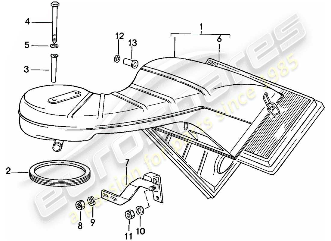 porsche 911 (1989) air cleaner part diagram