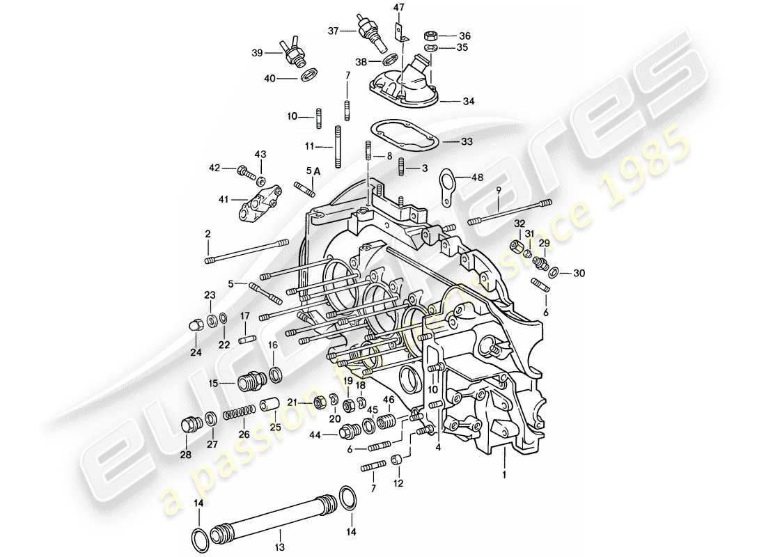 porsche 911 (1984) crankcase part diagram