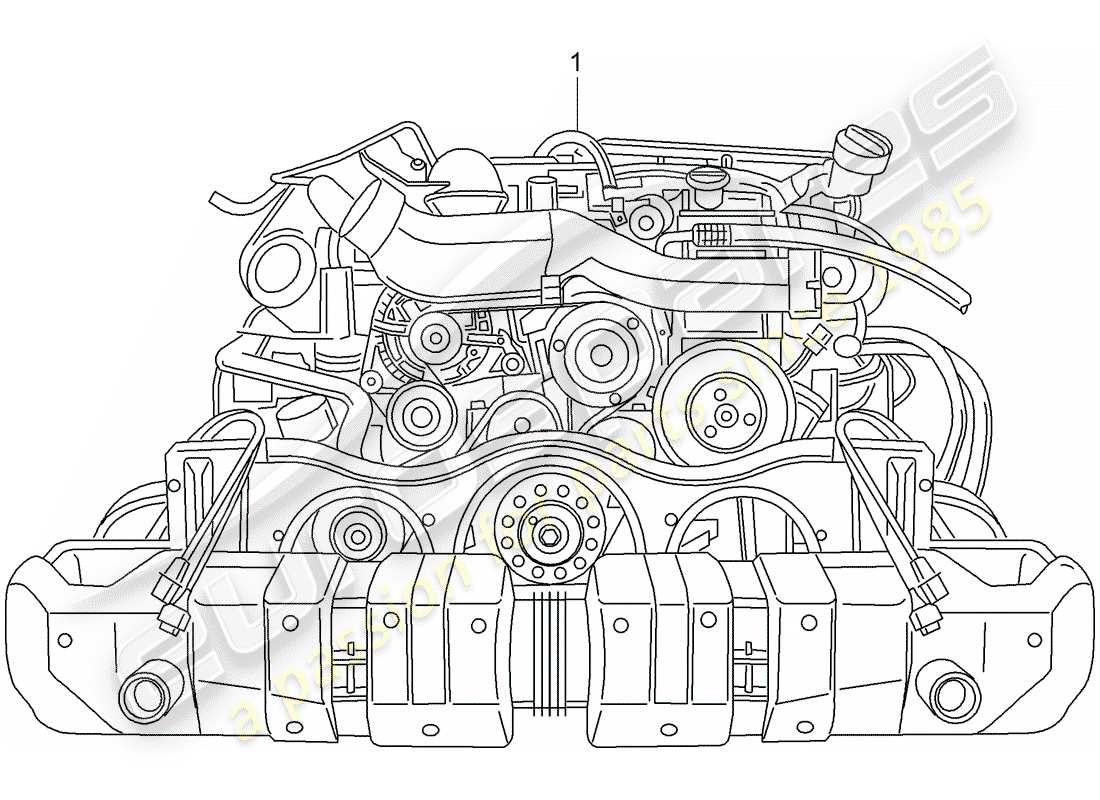 porsche 997 t/gt2 (2009) replacement engine part diagram