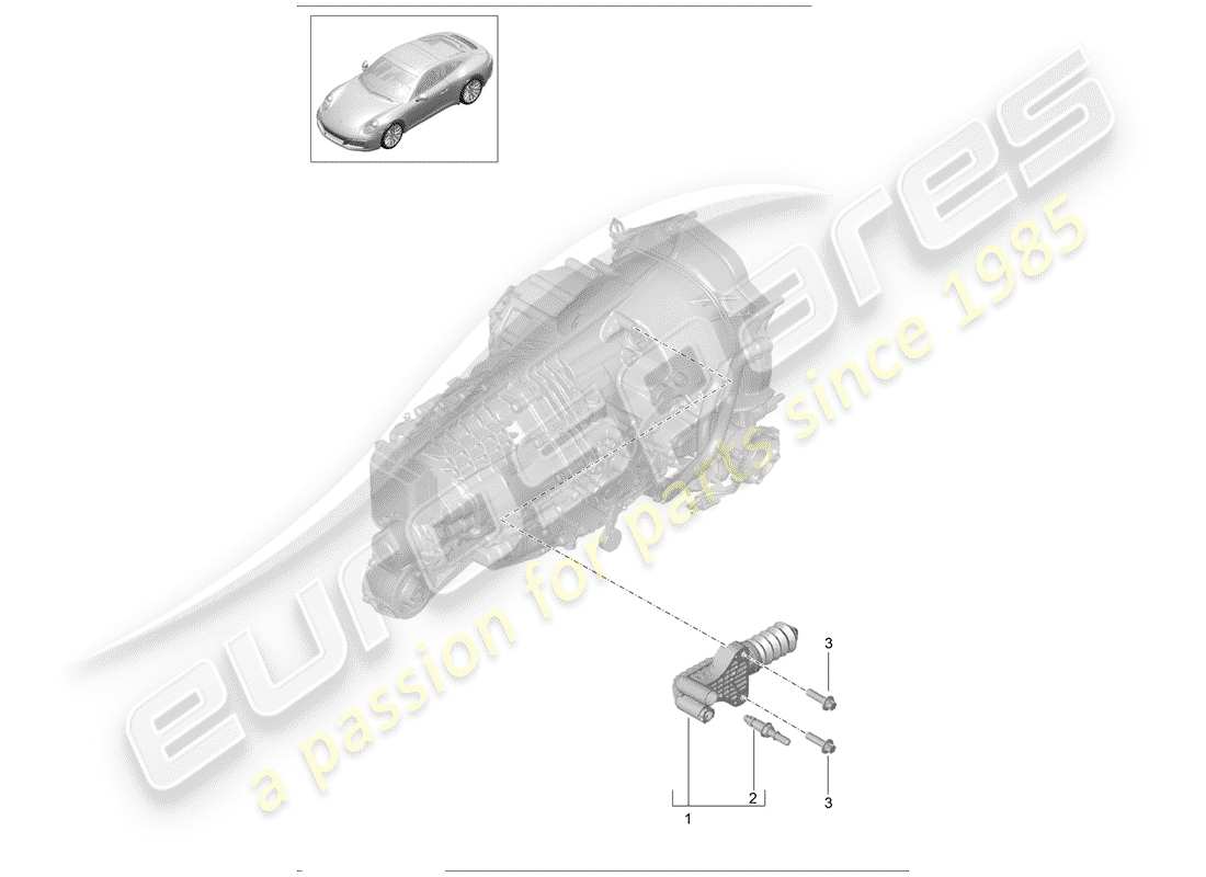 porsche 991 gen. 2 (2018) clutch slave cylinder part diagram