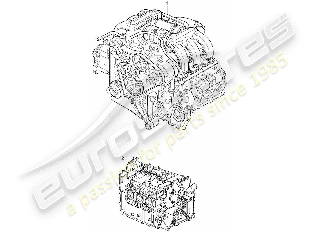 porsche cayman 987 (2006) replacement engine part diagram