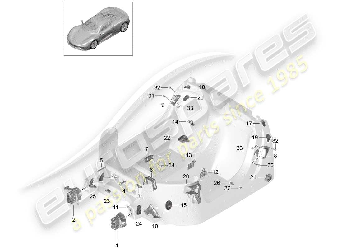 porsche 918 spyder (2015) special repair concept part diagram