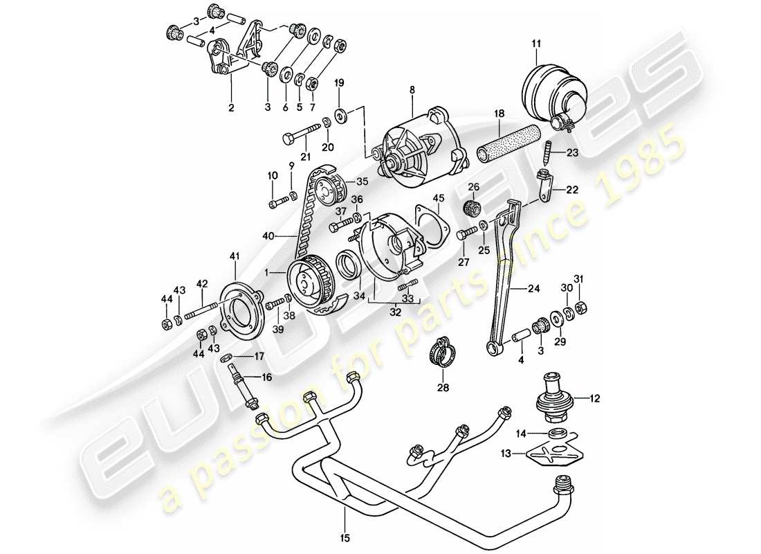 porsche 911 (1988) air injection part diagram