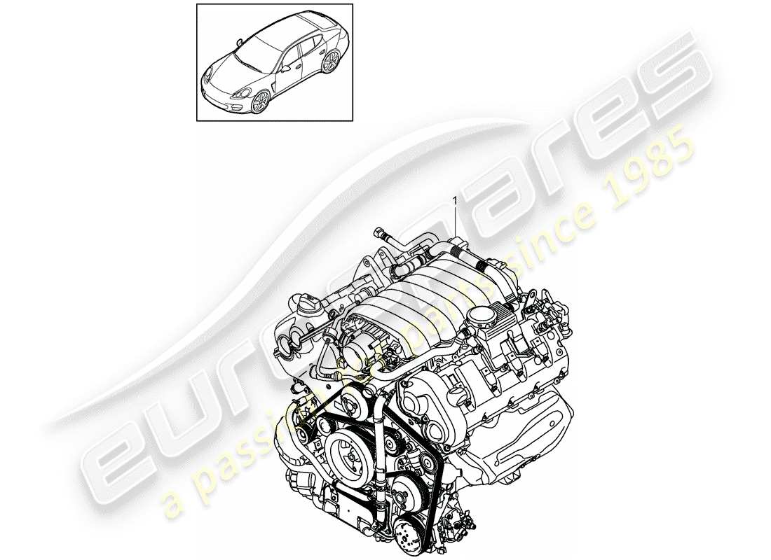 porsche panamera 970 (2013) replacement engine part diagram