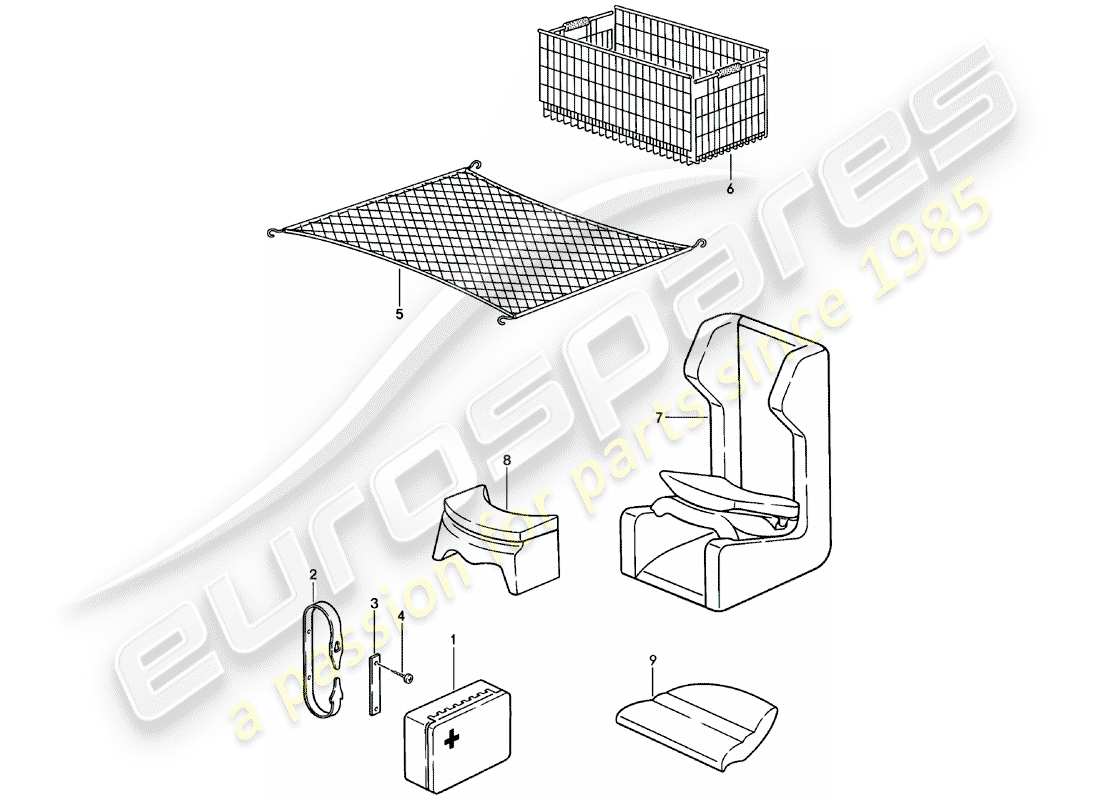 porsche 924 (1980) accessories part diagram