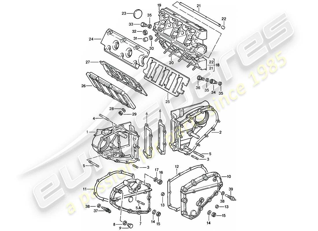 porsche 911 (1989) camshaft housing - chain case - repair set for maintenance - see illustration: part diagram