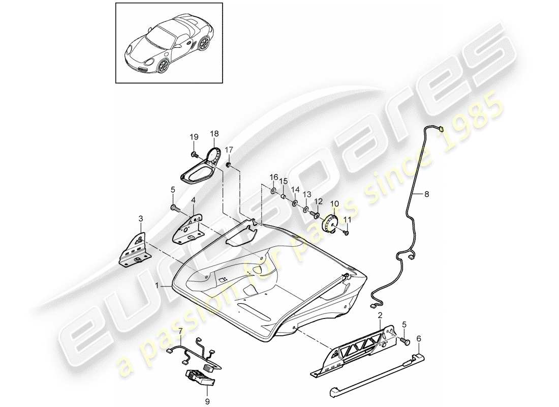 porsche boxster 987 (2010) seat part diagram