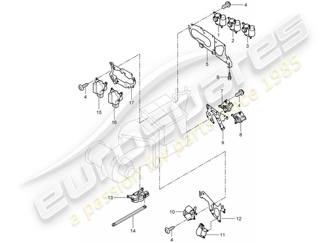 porsche cayenne (2006) motor for adjustment part diagram