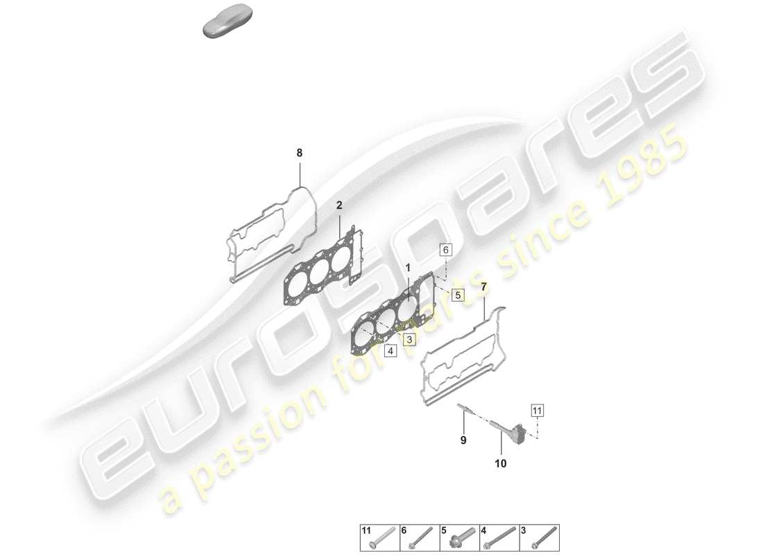 porsche 2019 cylinder head part diagram