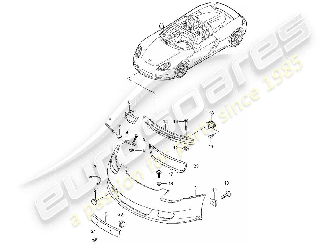 porsche carrera gt (2004) bumper part diagram