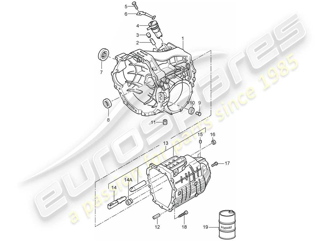 porsche boxster 987 (2005) replacement transmission part diagram