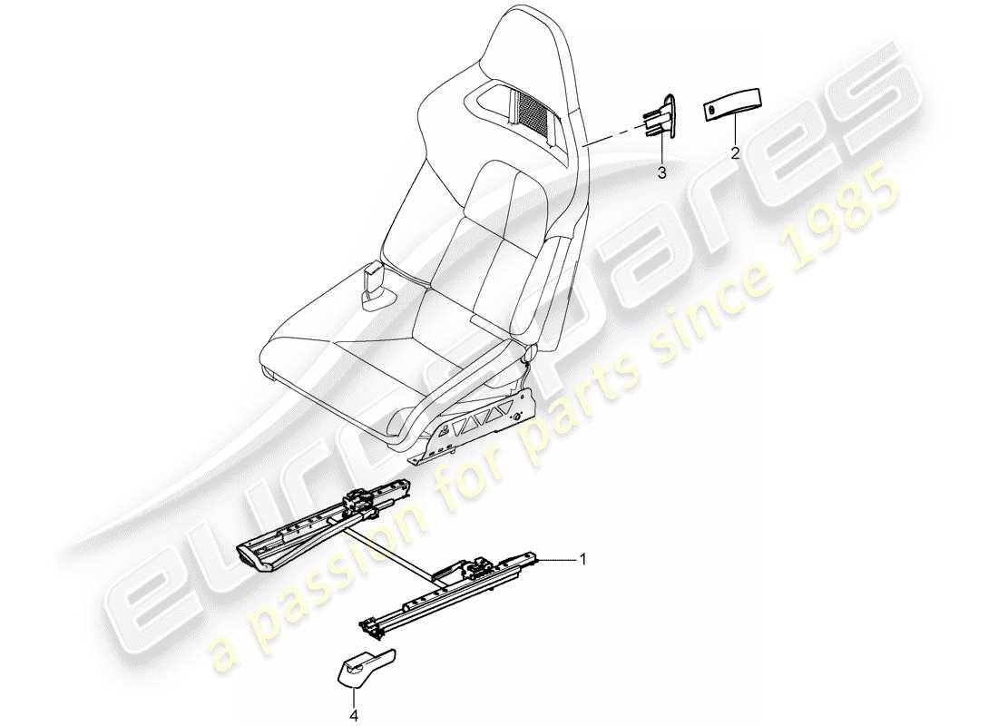 porsche 997 t/gt2 (2009) seat part diagram