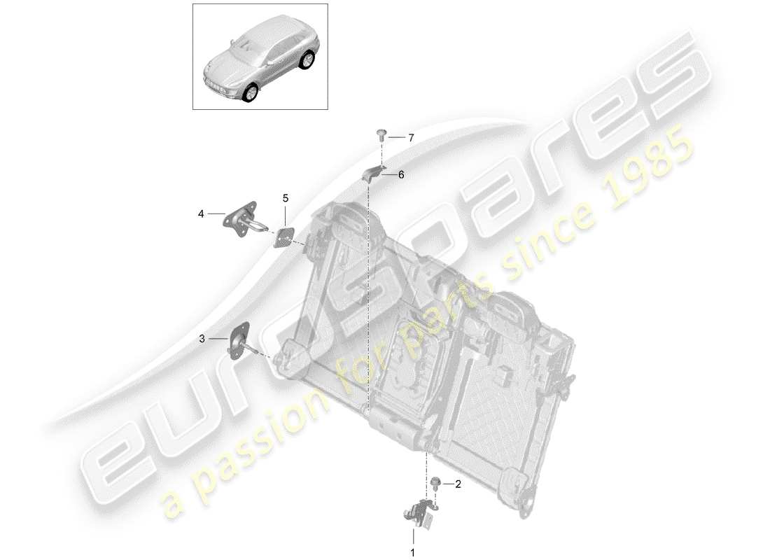 porsche macan (2018) bracket part diagram