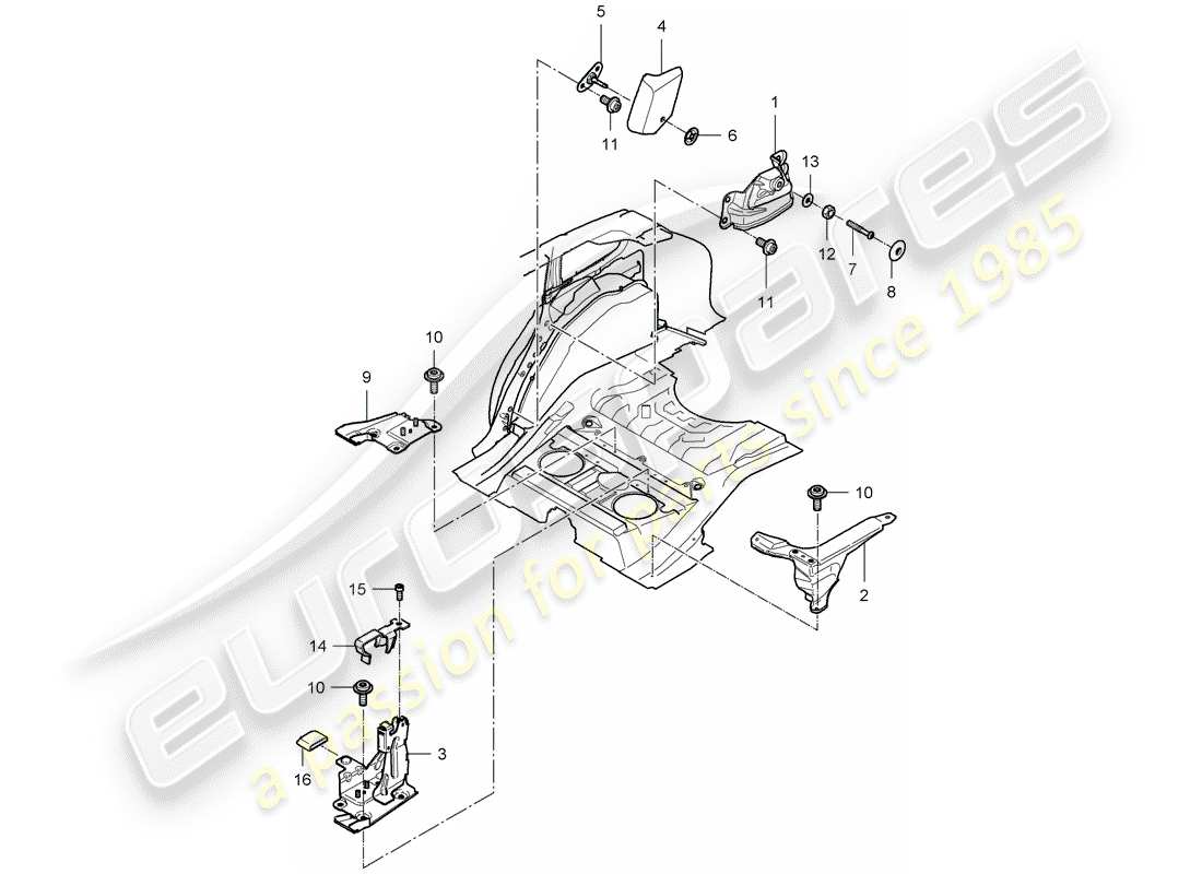 porsche cayenne (2010) seat support part diagram