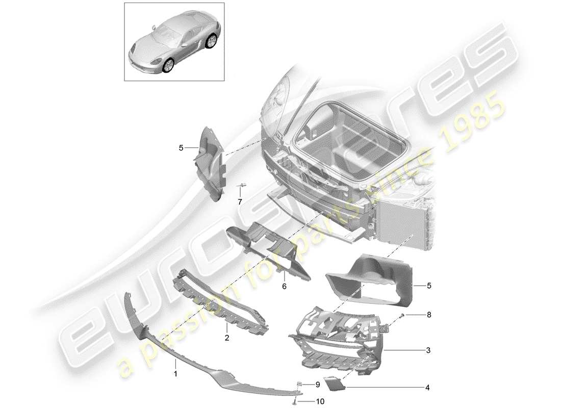 porsche 718 cayman (2018) air duct part diagram