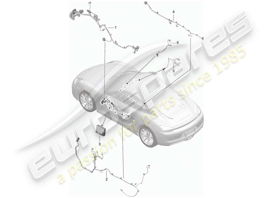 porsche cayman 981 (2016) wiring harnesses part diagram