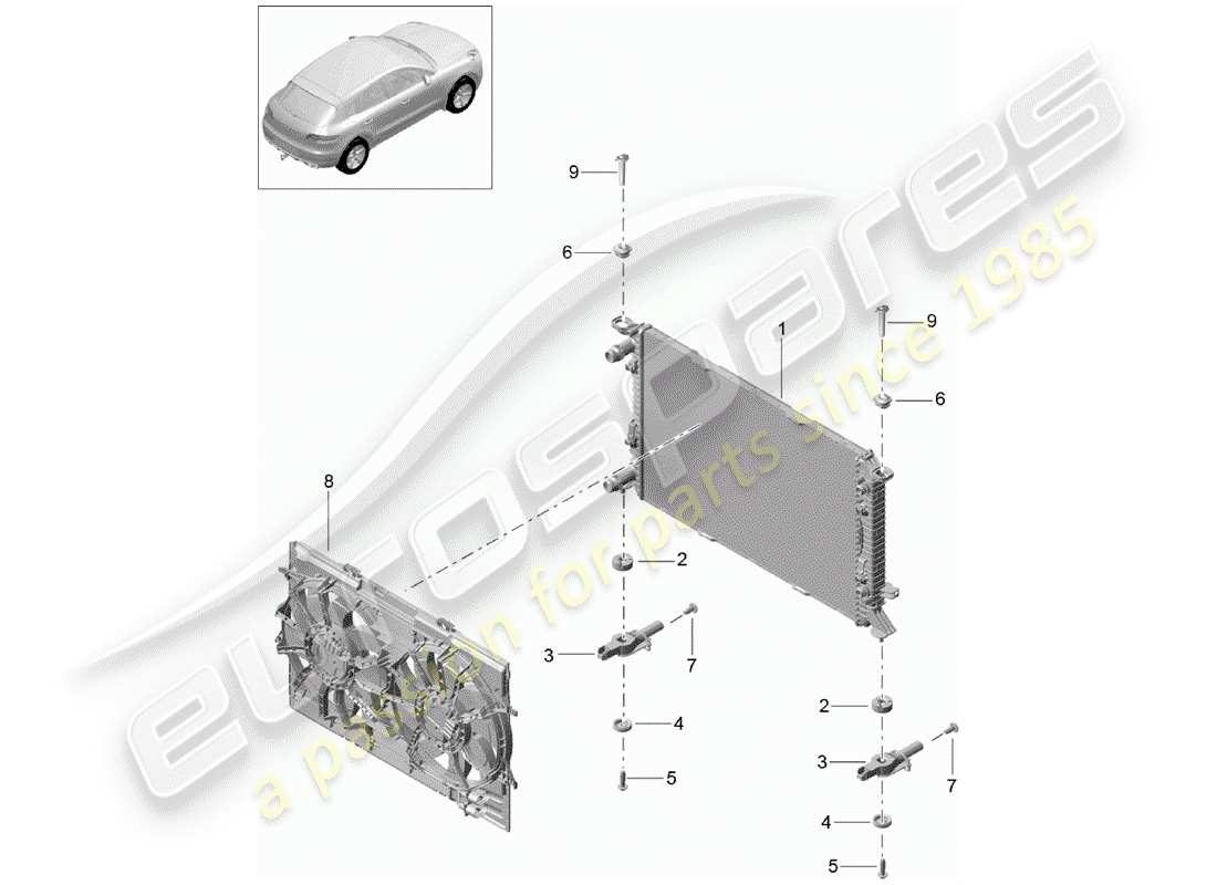 porsche macan (2014) water cooling part diagram