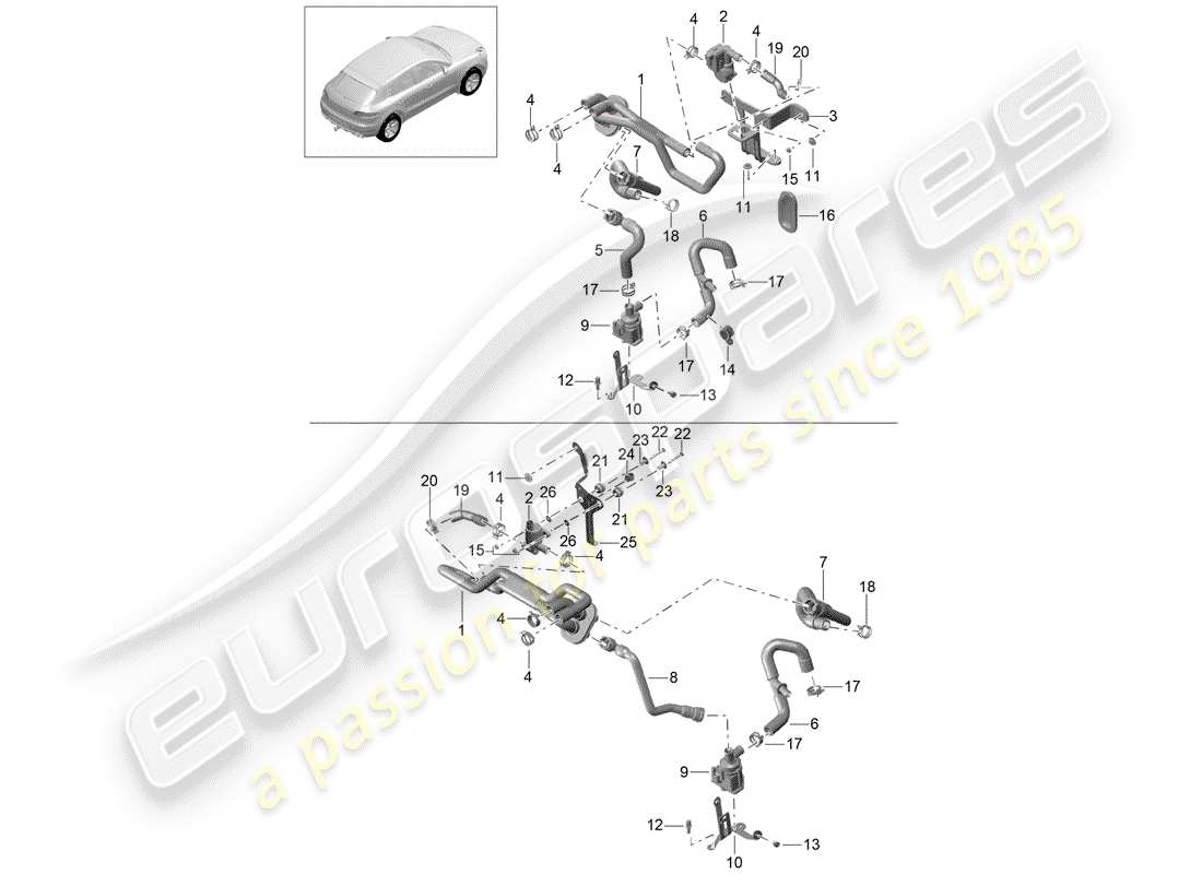 porsche macan (2014) heater part diagram