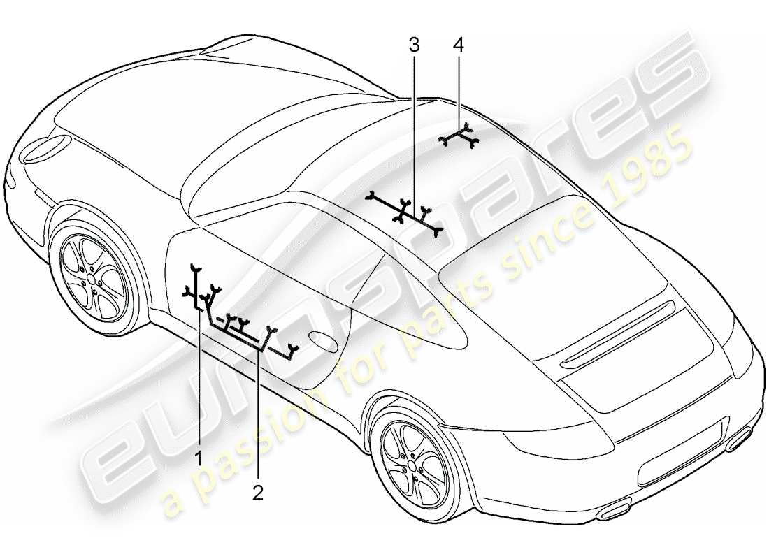 porsche 997 gen. 2 (2012) wiring harnesses part diagram