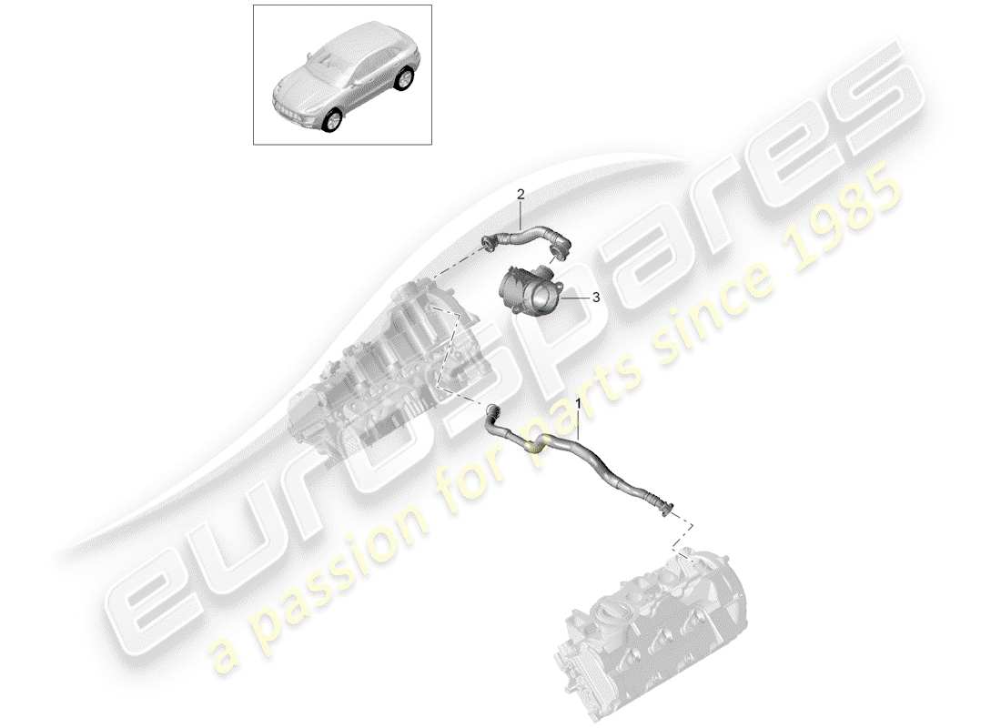 porsche macan (2015) breather line part diagram