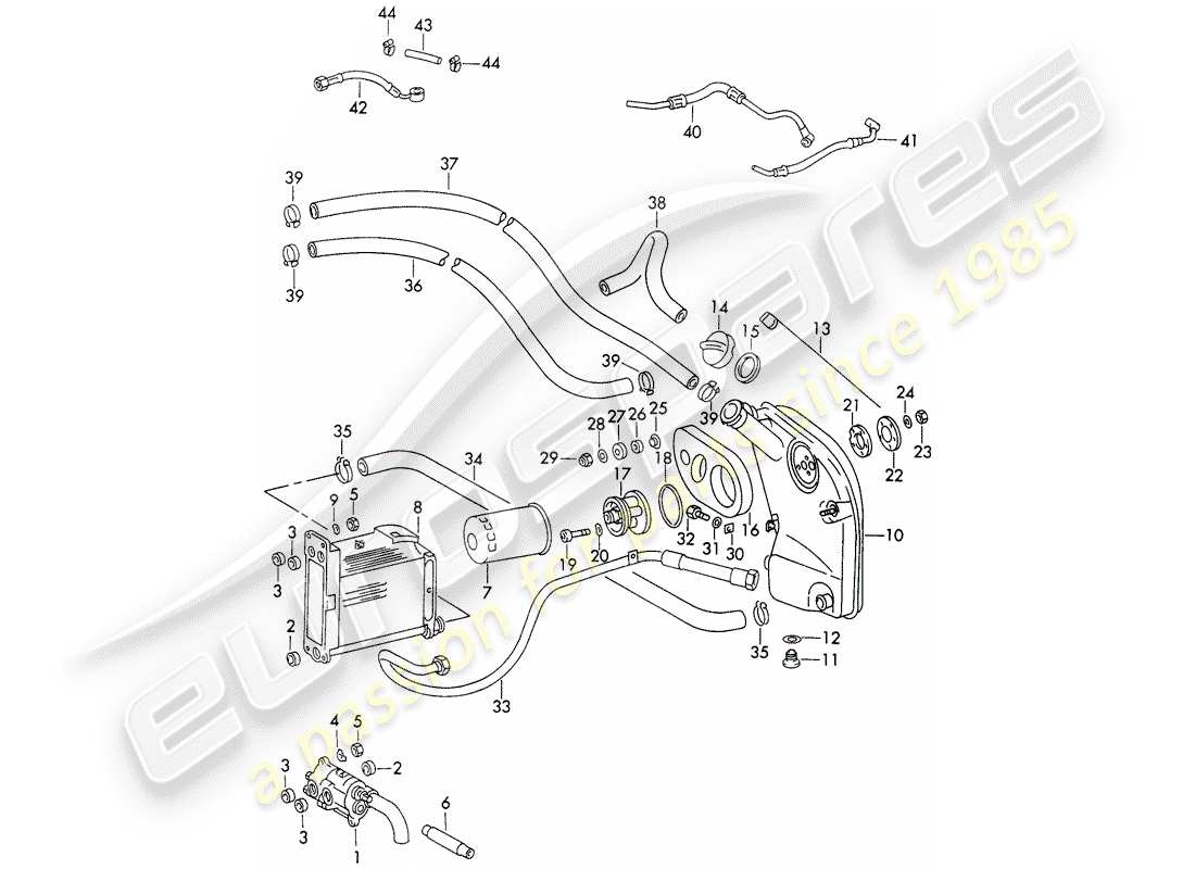 porsche 911 (1972) engine lubrication - d - mj 1973>> part diagram