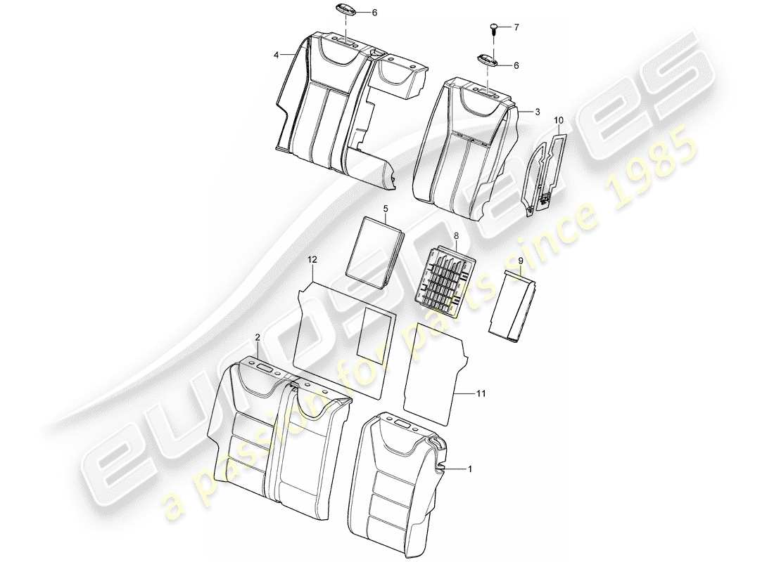 porsche cayenne (2010) foam part part diagram