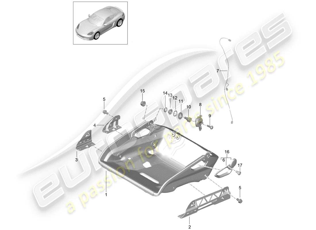 porsche 718 cayman (2017) seat part diagram