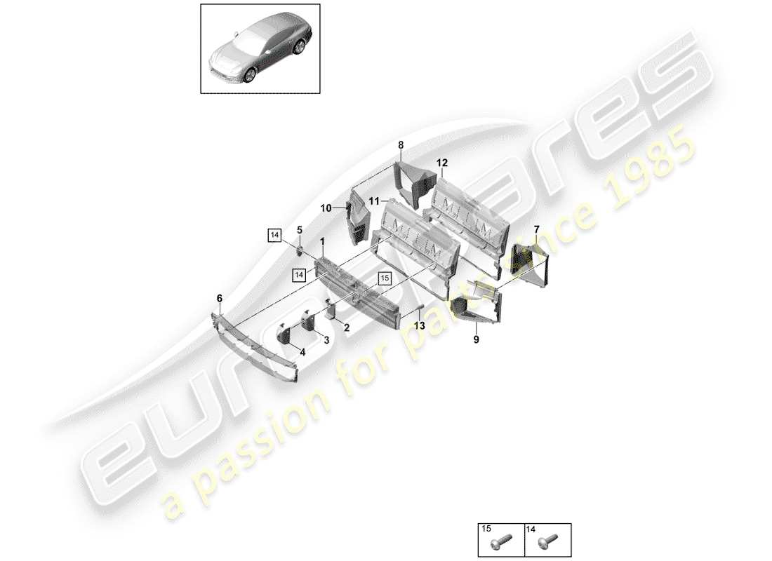 porsche panamera 971 (2017) air duct part diagram