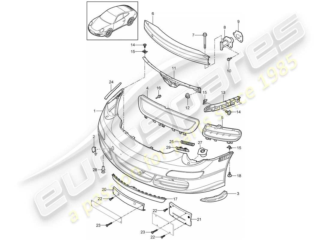 porsche 997 gen. 2 (2012) bumper part diagram