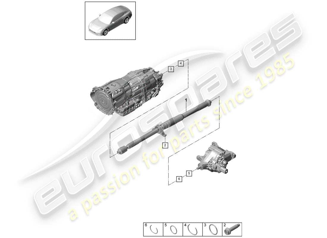 porsche panamera 971 (2019) propeller shaft part diagram