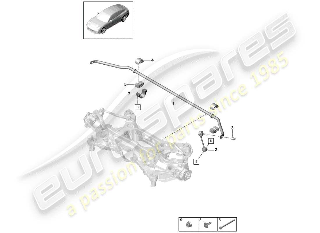 porsche panamera 971 (2019) stabilizer part diagram