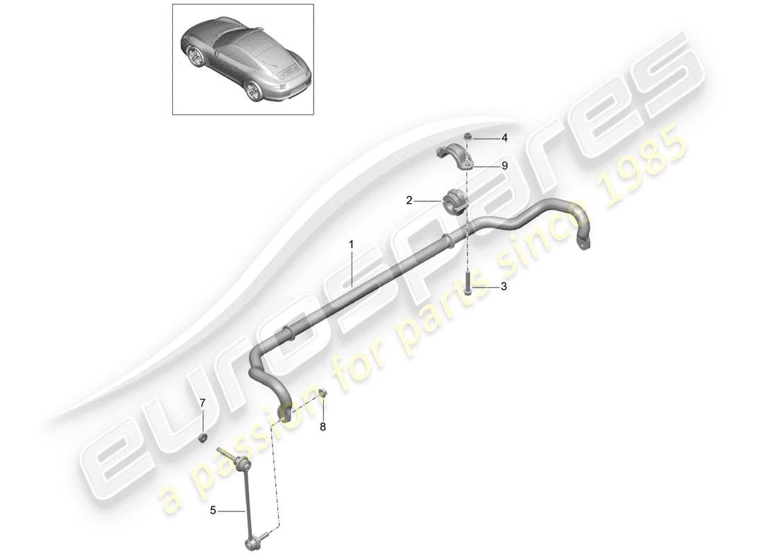 porsche 991 (2015) stabilizer part diagram