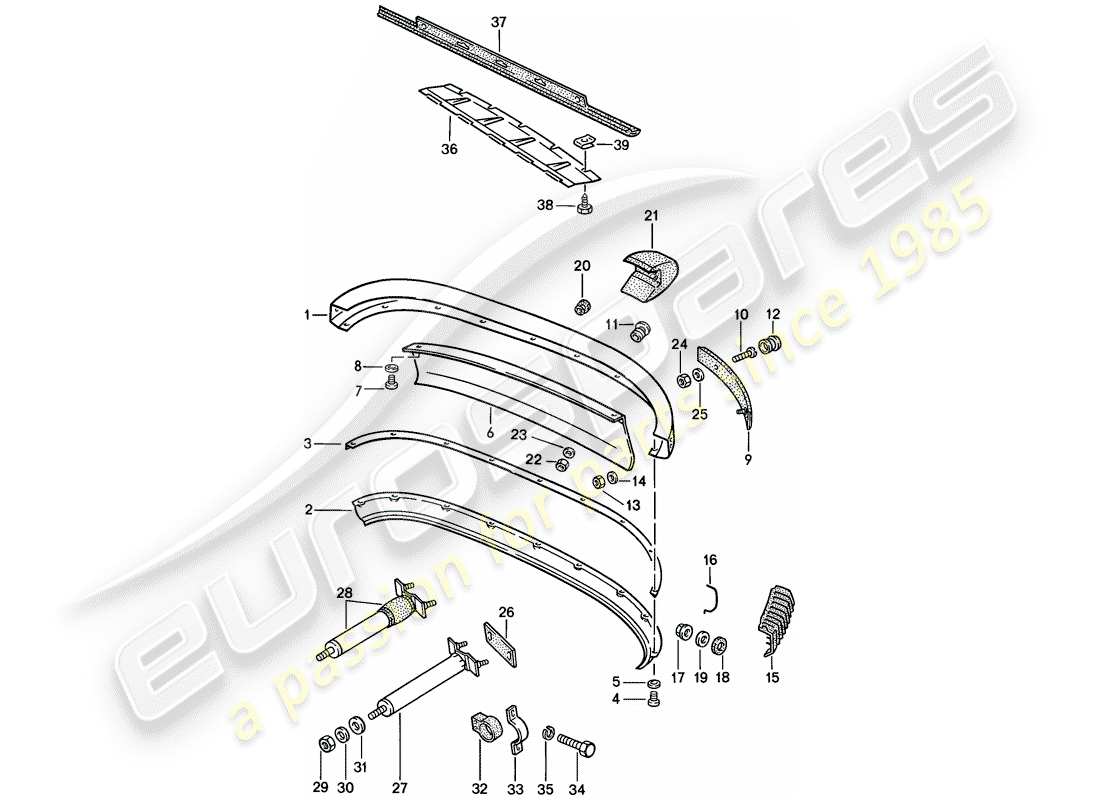 porsche 911 (1984) bumper part diagram