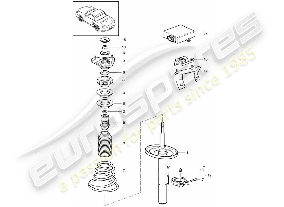 porsche boxster 987 (2012) suspension part diagram