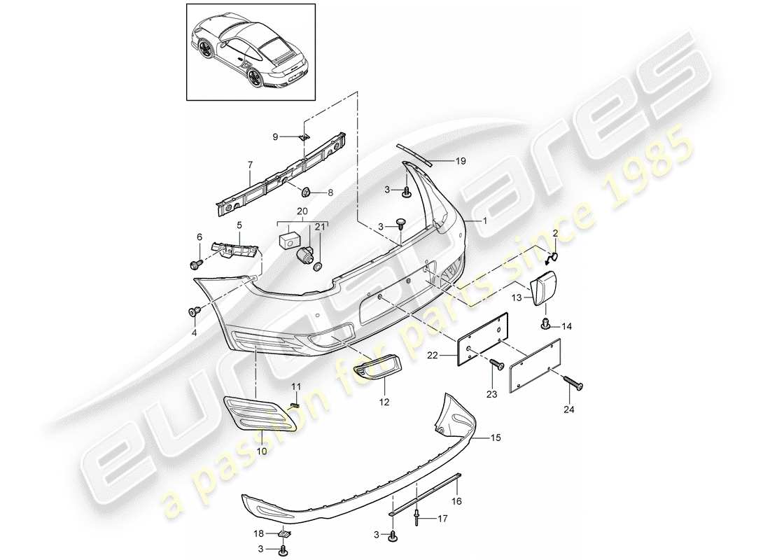 porsche 911 t/gt2rs (2013) lining part diagram