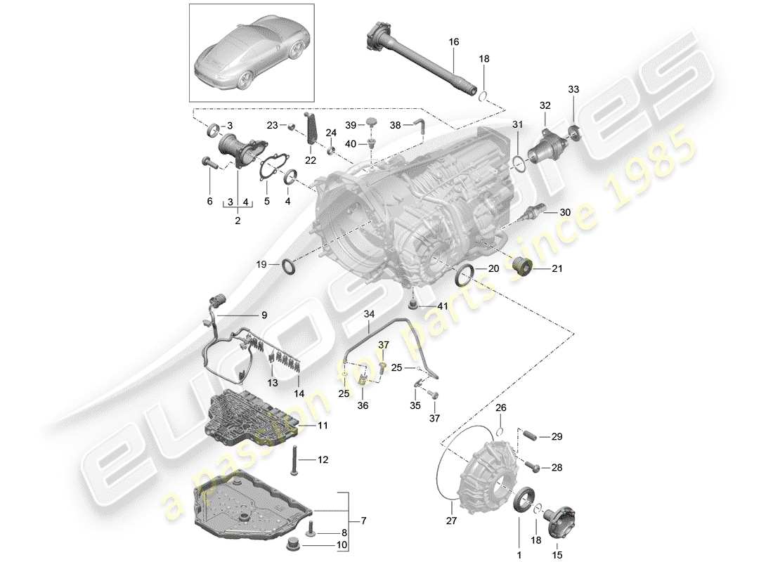 porsche 991 (2015) - pdk - part diagram