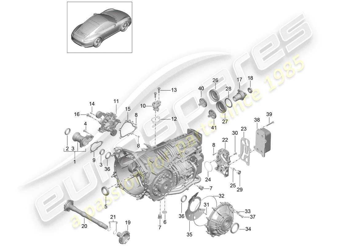 porsche 991 (2015) manual gearbox part diagram