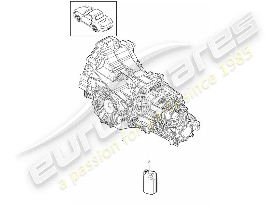 porsche boxster 987 (2012) replacement transmission part diagram