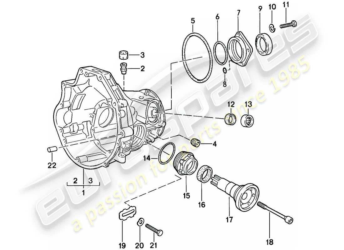 porsche 944 (1986) replacement transmission - final drive housing - for - automatic transmission part diagram