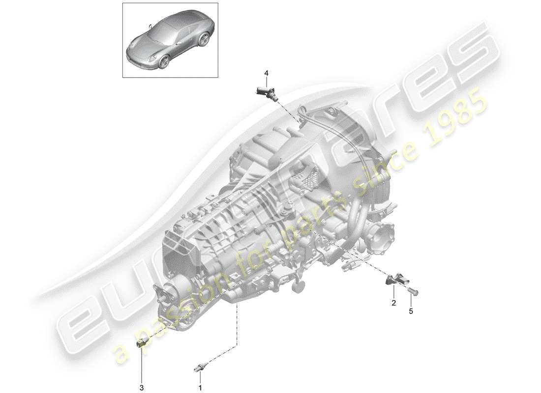 porsche 991 (2015) manual gearbox part diagram