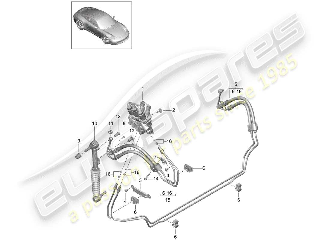 porsche 991 (2015) lines part diagram